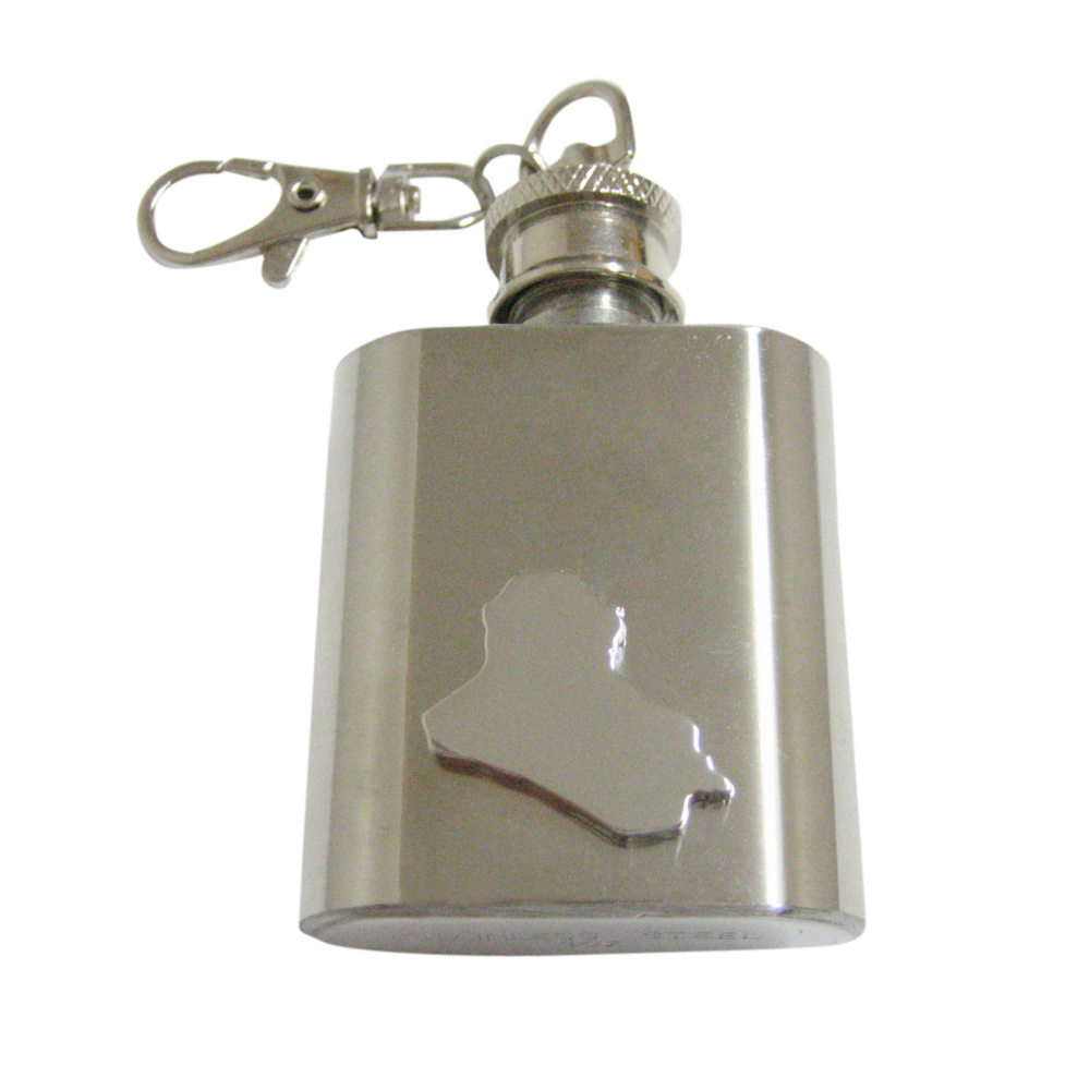 Iraq Map Shape 1oz Keychain Flask - image 1